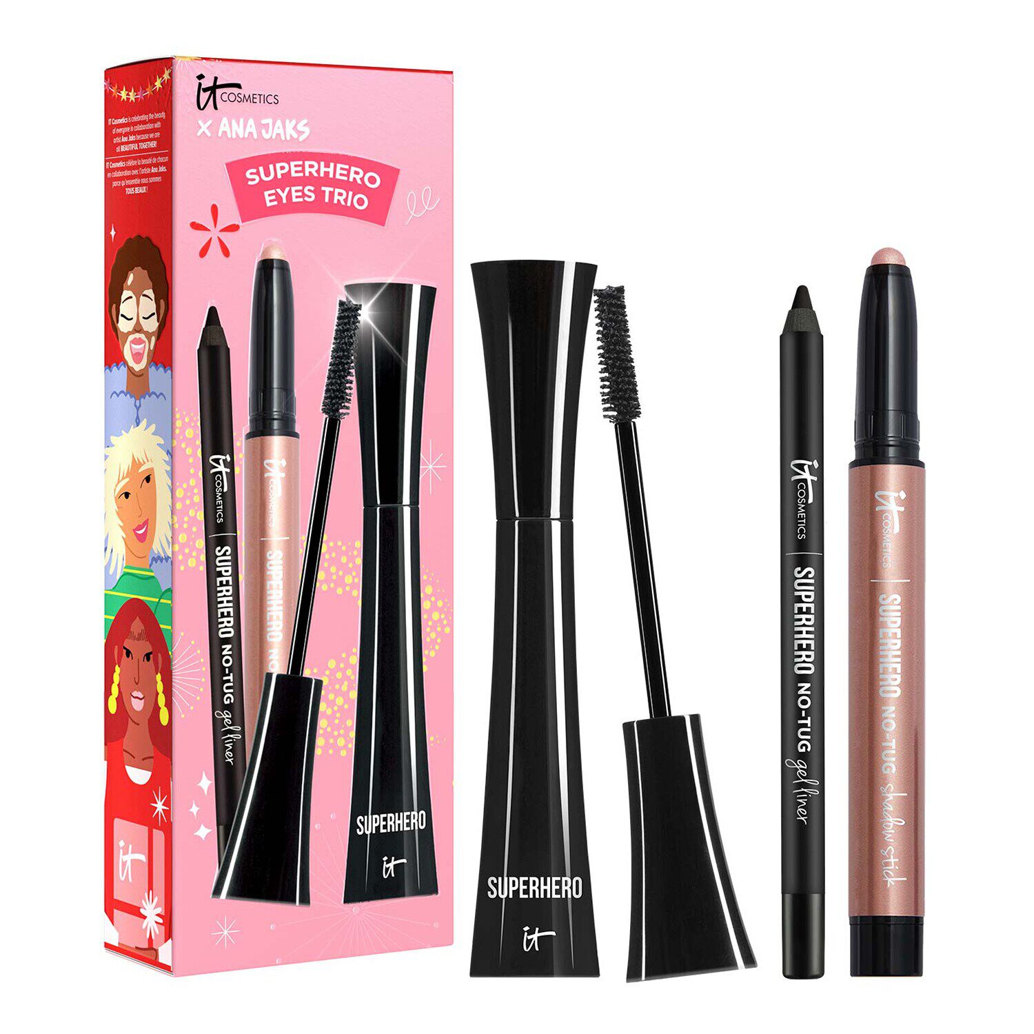 Beautiful Together Superhero Eye Cream Eyeshadow Eyeliner Mascara Trio IT COSMETICS SEPHORA