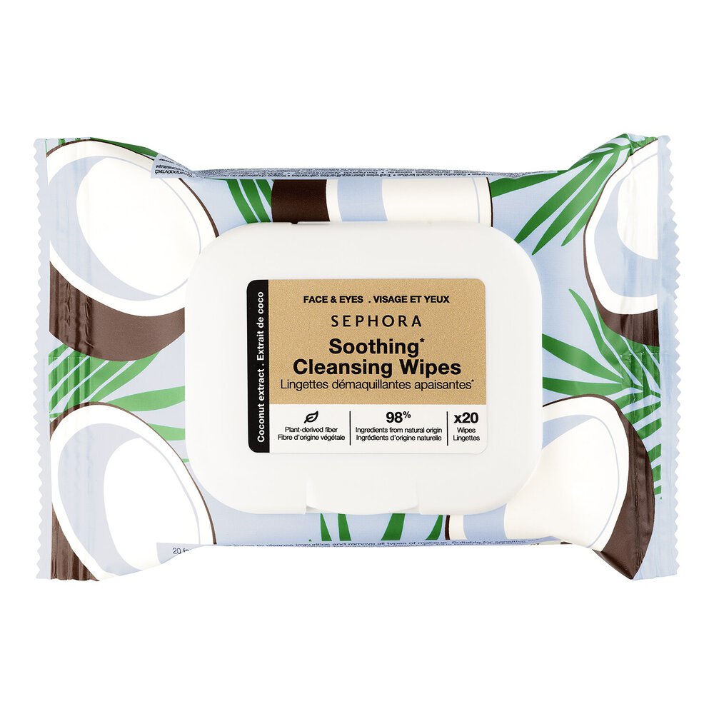 Sephora Collection Cleansing & Hydrating Wipes - Fruit & Plant Extracts + Micellar Lotion Coconut (sensitive) 20 pcs