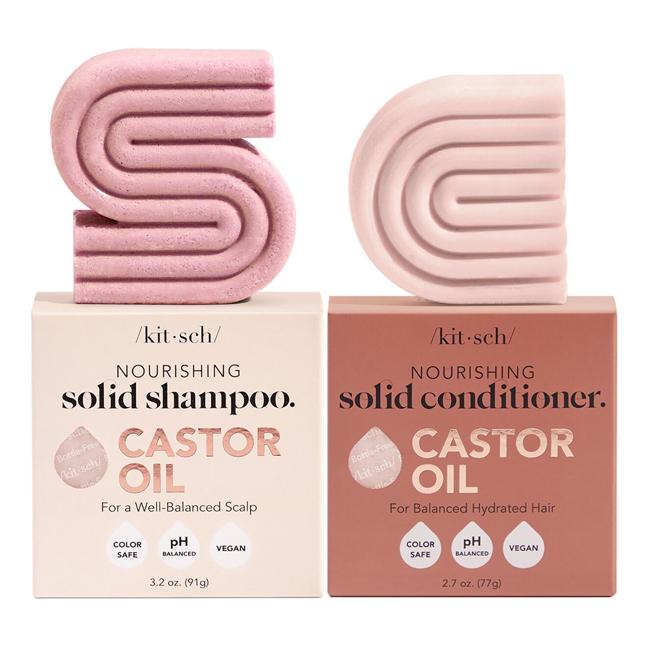 Castor Oil Shampoo + Conditioner Bar Combo 2pc Set