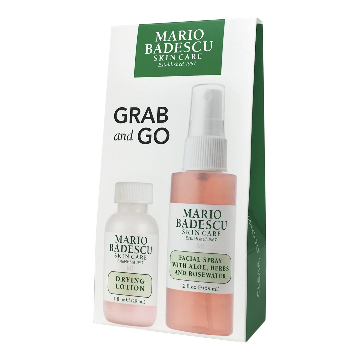 GRAB AND GO (DRYING LOTION, FACIAL SPRAY WITH ALOE, HERBS AND ROSEWATER