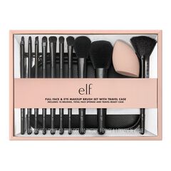 Full Face & Eye Makeup Brush Set with Travel Case, E.L.F. COSMETICS