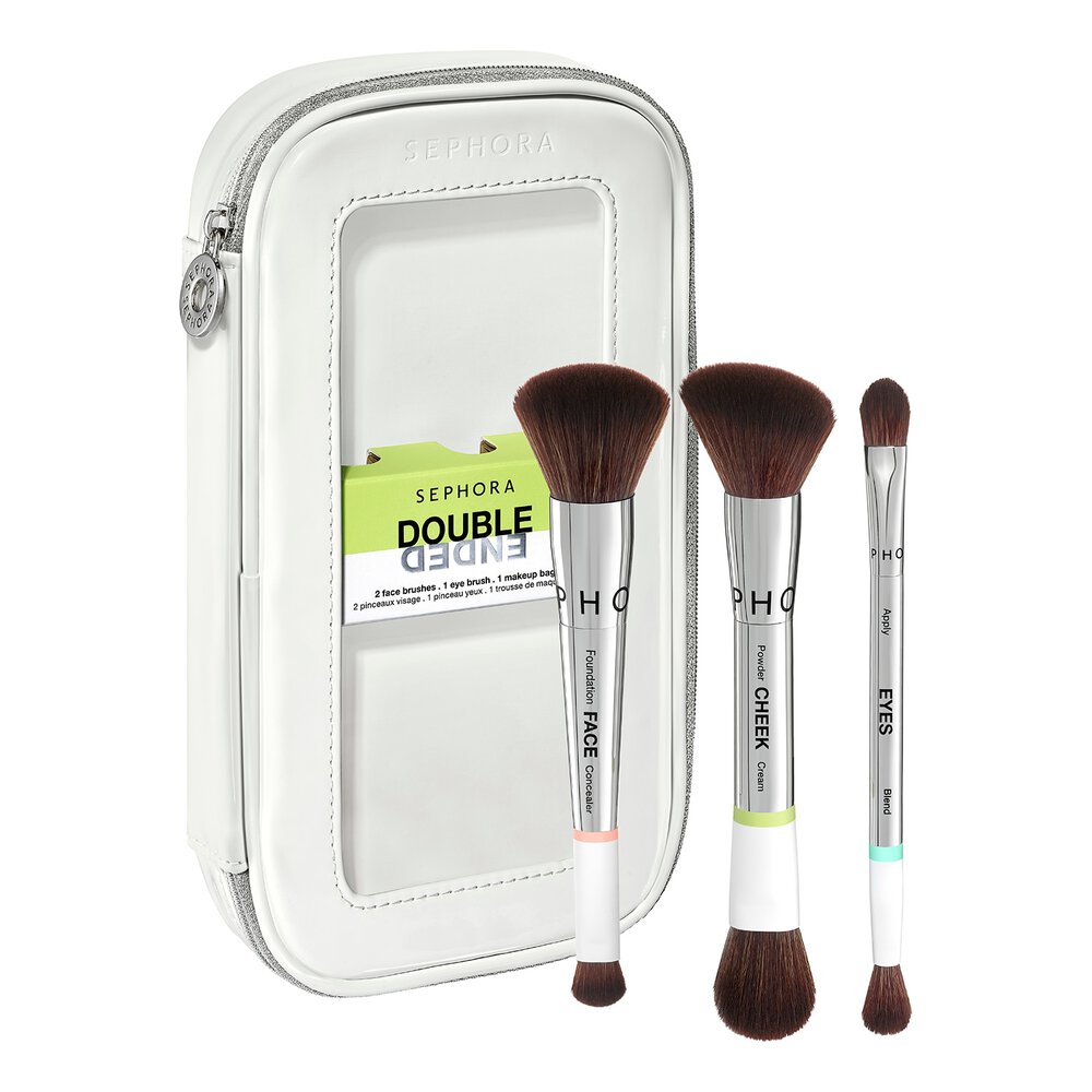 Sephora Collection Double-Ended Brush Set Face and Eye Makeup Brush Set