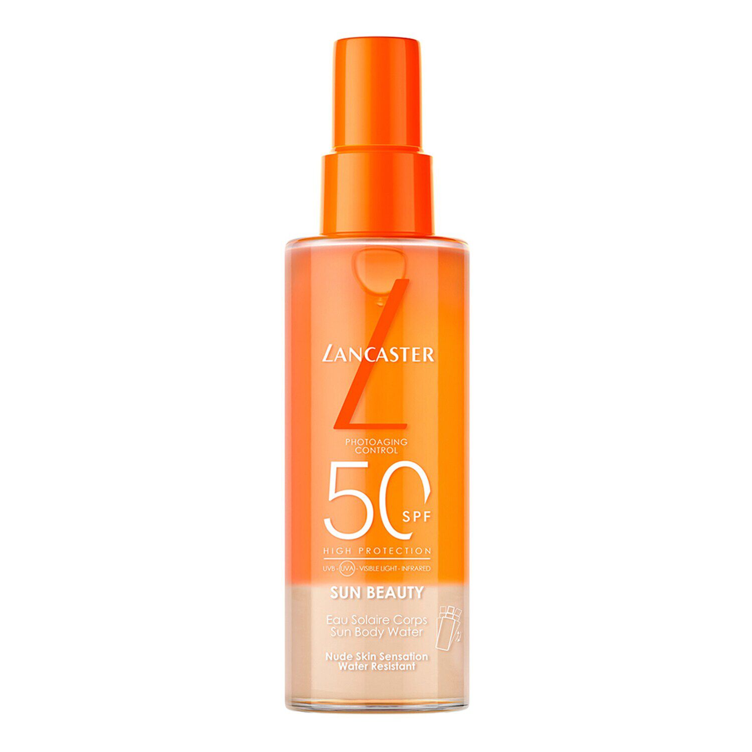 ماء صن بيوتي للجسم بمُعامل حماية SPF50
