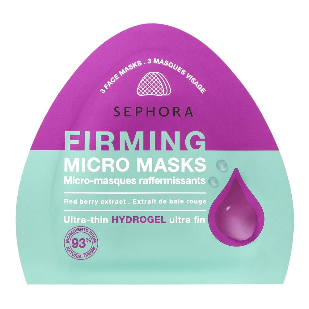 Sephora Collection Micro Masks Ultra-Thin Hydrogel Masks Firming Red Berry Extract (3pcs)