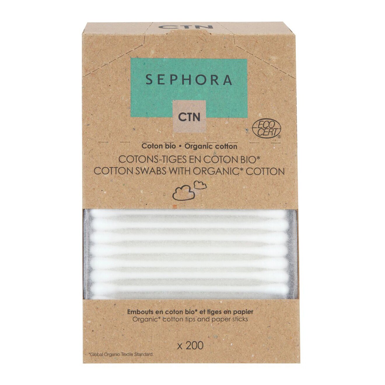 Cotton swabs with organic cotton