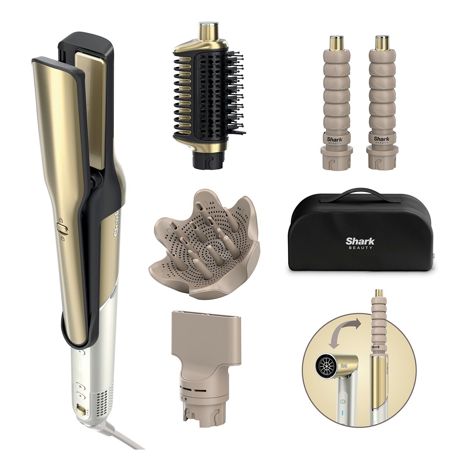 فليكس ستايل جلام للشعر المجعد والمُلتف مع العلبة وإكسسوارات الموزع