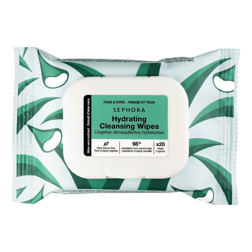 Sephora Collection Cleansing & Hydrating Wipes - Fruit & Plant Extracts + Micellar Lotion Aloe vera (waterproof) 20 pcs