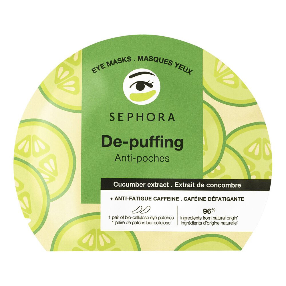 Sephora Collection Anti-Fatigue Eye Masks - Bio-Cellulose Masks De-puffing eye mask - Cucumber (1pair)