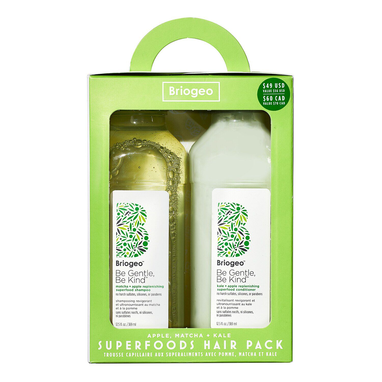 Superfoods Apple, Matcha + Kale Shampoo + Conditioner Duo