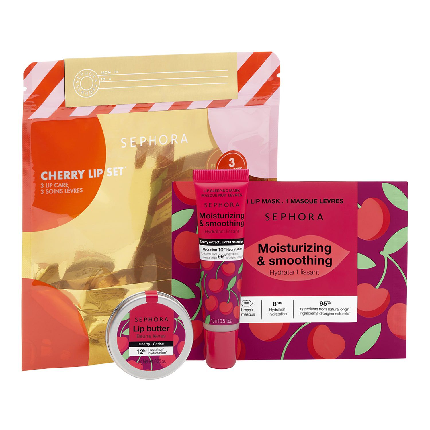 مجموعة العناية الشفاه بالكرز