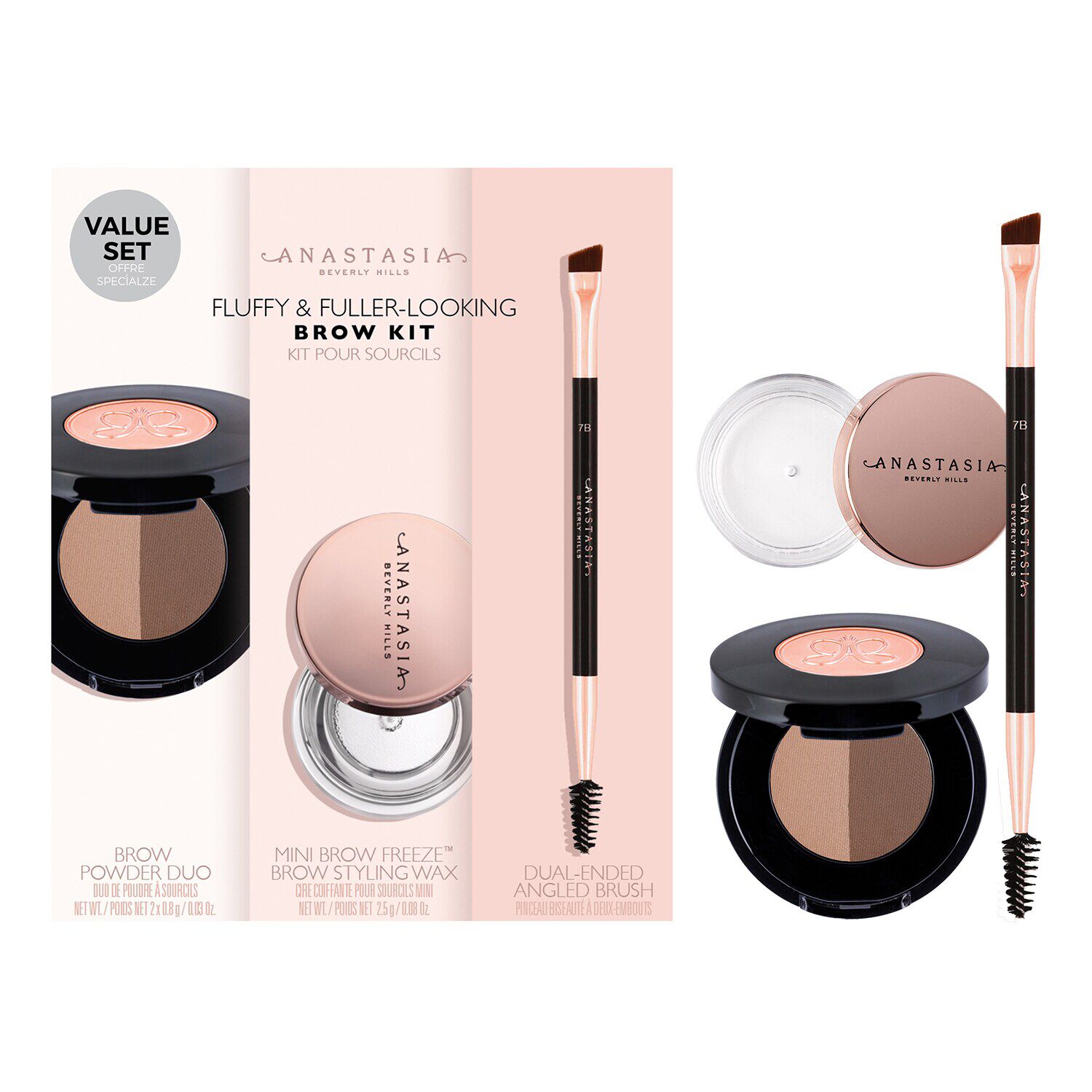 Fluffy & Fuller Looking Brow Kit - Dark Brown