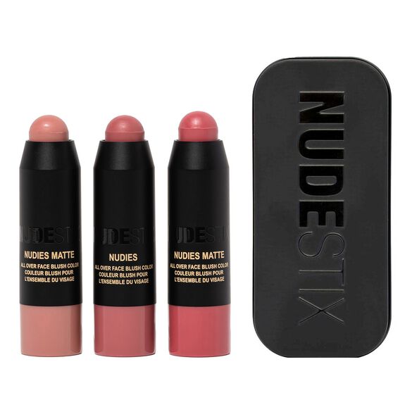 mini skirt red blush lipstick nude breast Mini Pink Nude Blush 3-pc Kit ❘ NUDESTIX ≡ SEPHORA