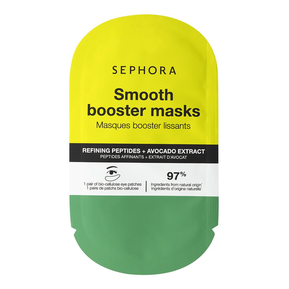 Sephora Collection Booster Eye Masks - 360° Action Smooth booster masks - Peptides + Avocado extract (1pair)