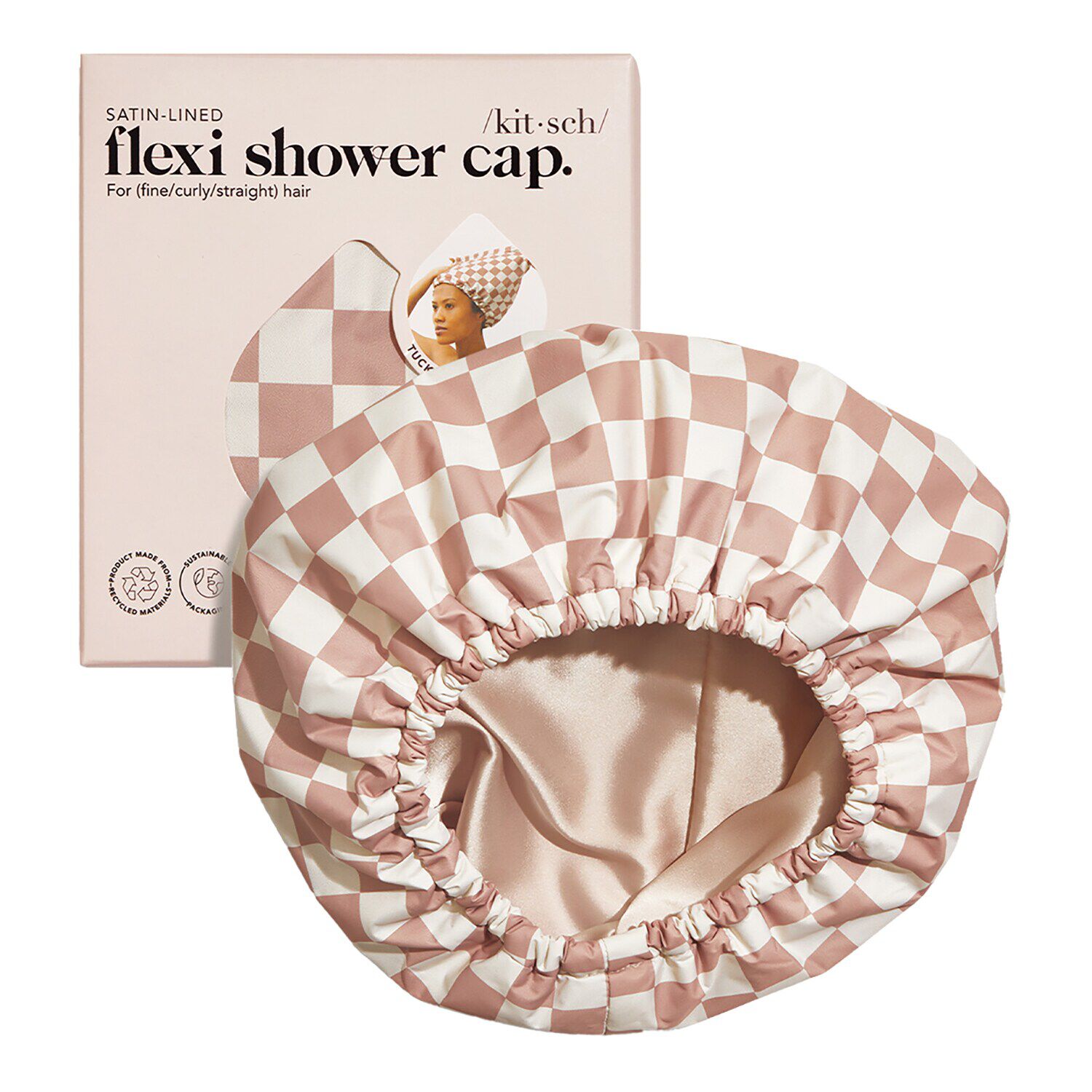 Satin Lined Flexi Shower Cap