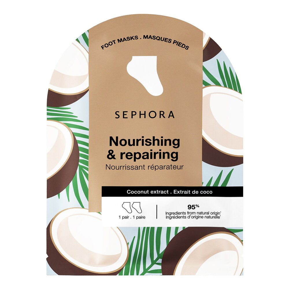 Sephora Collection Foot Masks-Care Infused Socks - Intense Hydration In 20 Minutes Coconut (1pair)